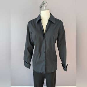 Jones New York Black Button-Down Shirt